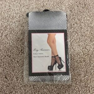 Black Fishnet Anklet Socks Tights